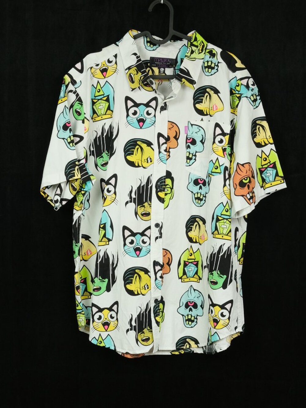 NWT Mishka Graphic Shirt Streetwear Cotton White Multi Color XL
